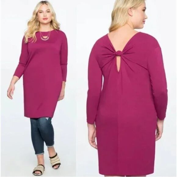New! Eloquii Knotted Back Easy Long Sleeve‎ Dress. size 22/24 - Picture 1 of 14